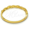 Oro Laminado Individual Bangle, Gold Filled Style Twist Design, with White Crystal, Polished, Golden Finish, 07.252.0039.04 (06 MM Thickness, Size 4 (2.25 Diameter))