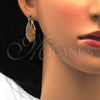 Oro Laminado Medium Hoop, Gold Filled Style Heart Design, Diamond Cutting Finish, Golden Finish, 02.170.0173.30