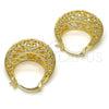 Oro Laminado Medium Hoop, Gold Filled Style Heart Design, Diamond Cutting Finish, Golden Finish, 02.170.0173.30