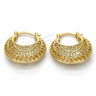 Oro Laminado Medium Hoop, Gold Filled Style Diamond Cutting Finish, Golden Finish, 02.170.0175.30