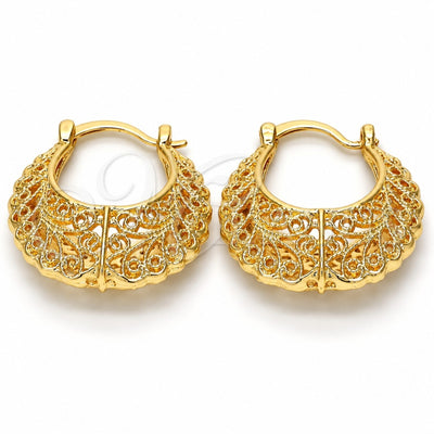 Oro Laminado Medium Hoop, Gold Filled Style Polished, Golden Finish, 02.170.0178.30