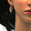 Oro Laminado Medium Hoop, Gold Filled Style with Blue Topaz and Garnet Crystal, Polished, Golden Finish, 02.170.0179.30