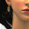 Oro Laminado Medium Hoop, Gold Filled Style with Rose and Light Green Crystal, Polished, Golden Finish, 02.170.0180.30