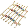 Oro Laminado Charm Bracelet, Gold Filled Style Elephant Design, with White Crystal, Turquoise Enamel Finish, Golden Finish, 03.63.1797.3.07 (05 MM Thickness, 7 Inches Length)