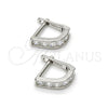 Sterling Silver Huggie Hoop, with White Cubic Zirconia, Polished, Rhodium Finish, 02.290.0001.10