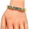 Oro Laminado Individual Bangle, Gold Filled Style with White Crystal, Polished, Golden Finish, 07.252.0038.05 (08 MM Thickness, Size 5 (2.50 Diameter))