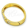 Oro Laminado Individual Bangle, Gold Filled Style with White Crystal, Polished, Golden Finish, 07.252.0038.05 (08 MM Thickness, Size 5 (2.50 Diameter))