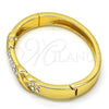 Oro Laminado Individual Bangle, Gold Filled Style with White Crystal, Polished, Golden Finish, 07.252.0038.05 (08 MM Thickness, Size 5 (2.50 Diameter))