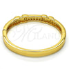 Oro Laminado Individual Bangle, Gold Filled Style with White Crystal, Polished, Golden Finish, 07.252.0038.05 (08 MM Thickness, Size 5 (2.50 Diameter))