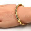Oro Laminado Individual Bangle, Gold Filled Style Star Design, with White Crystal, Polished, Golden Finish, 07.252.0042.04 (04 MM Thickness, Size 4 (2.25 Diameter))