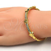 Oro Laminado Individual Bangle, Gold Filled Style Star Design, with White Crystal, Polished, Golden Finish, 07.252.0042.04 (04 MM Thickness, Size 4 (2.25 Diameter))