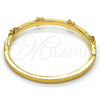 Oro Laminado Individual Bangle, Gold Filled Style Star Design, with White Crystal, Polished, Golden Finish, 07.252.0042.04 (04 MM Thickness, Size 4 (2.25 Diameter))