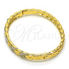 Oro Laminado Individual Bangle, Gold Filled Style with White Crystal, Polished, Golden Finish, 07.252.0036.04 (06 MM Thickness, Size 4 (2.25 Diameter))