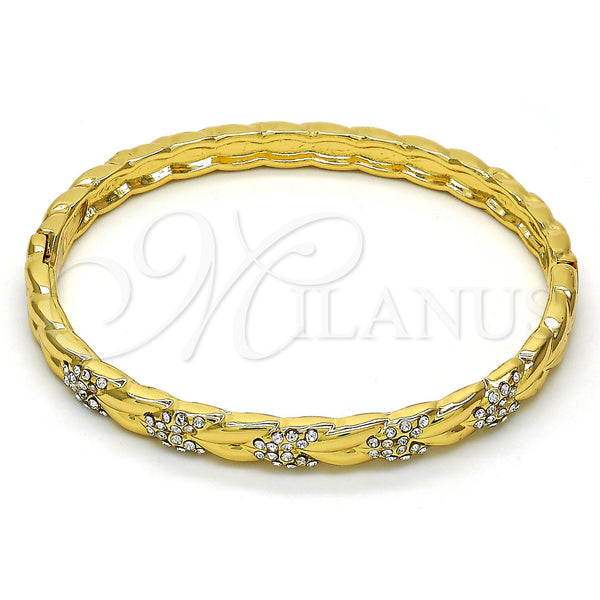 Gold Filled Jewelry — Individual Bangle with White Crystal Polished 07. 06 — main product view — SKU 115012 | Oro Laminado joyería — Individual Bangle with cristal blanco pulido 07. 06 — SKU 115012