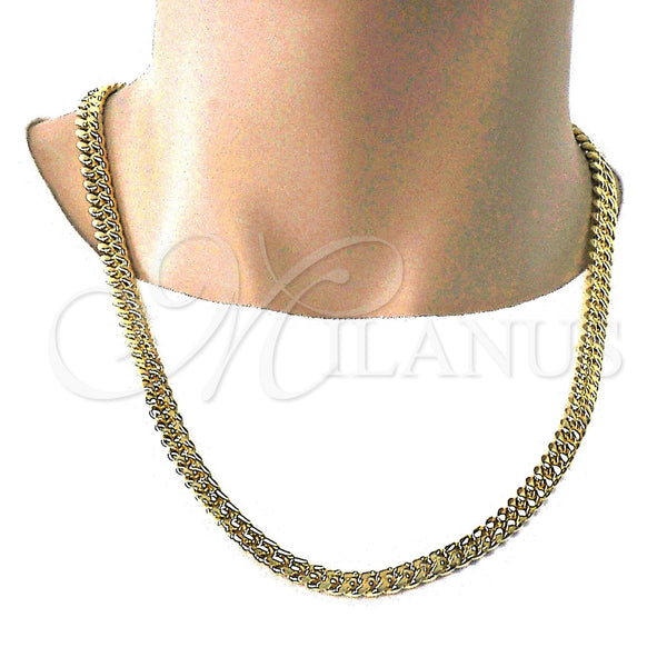 Stainless Steel Necklace — Basic Necklace Miami Cuban Design Polished 03. Gauge — alternate product view — SKU 115013 | Acero Inoxidable collar — básico Necklace Miami Cuban diseño pulido 03. Gauge — SKU 115013