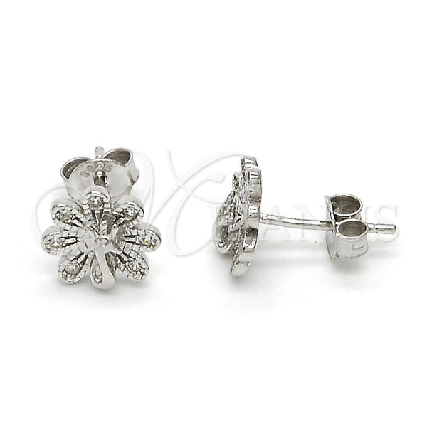 Sterling Silver Ring — Stud Earring Peacock Design with White Micro Pave — main product view — SKU 115039 | Plata 925 anillo — Stud Earring Peacock diseño with blanco Micro Pave — SKU 115039