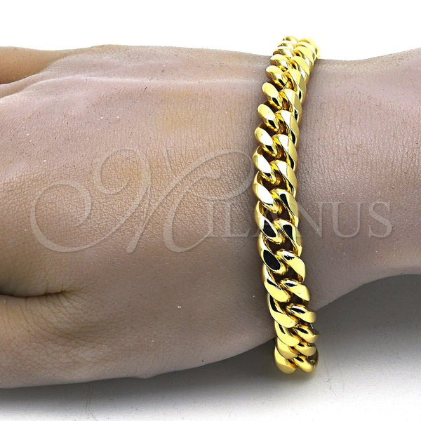Stainless Steel Bracelet — Basic Bracelet Miami Cuban Design Polished 03. 10 — alternate product view — SKU 115066 | Acero Inoxidable brazalete — básico Bracelet Miami Cuban diseño pulido 03. 10 — SKU 115066