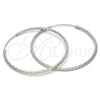 Sterling Silver Medium Hoop, Diamond Cutting Finish, Rhodium Finish, 02.285.0001.45