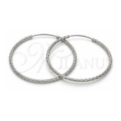 Sterling Silver Hoop Earrings — Medium Hoop Diamond Cutting 02. for wholesale, main product view