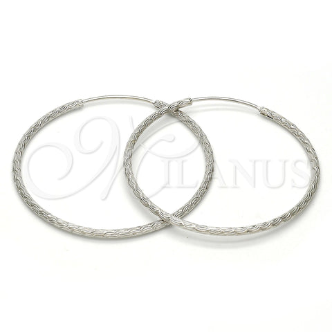 Sterling Silver Medium Hoop, Diamond Cutting Finish, Rhodium Finish, 02.285.0001.45