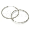 Sterling Silver Medium Hoop, Diamond Cutting Finish, Rhodium Finish, 02.285.0002.35