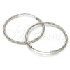 Sterling Silver Medium Hoop, Diamond Cutting Finish, Rhodium Finish, 02.285.0002.35