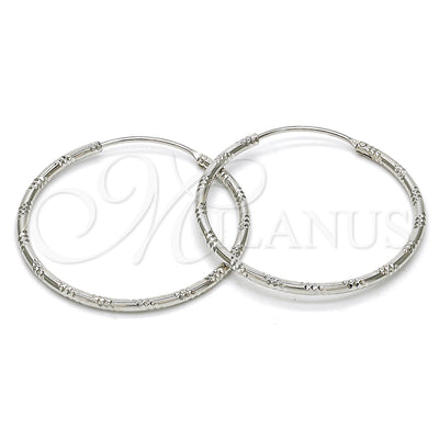 Sterling Silver Hoop Earrings — Medium Hoop Diamond Cutting 02. for wholesale, main product view