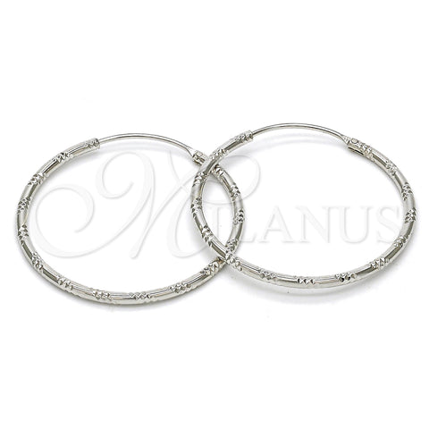Sterling Silver Medium Hoop, Diamond Cutting Finish, Rhodium Finish, 02.285.0002.35