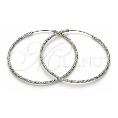 Sterling Silver Hoop Earrings — Large Hoop Diamond Cutting 02. for wholesale, main product view