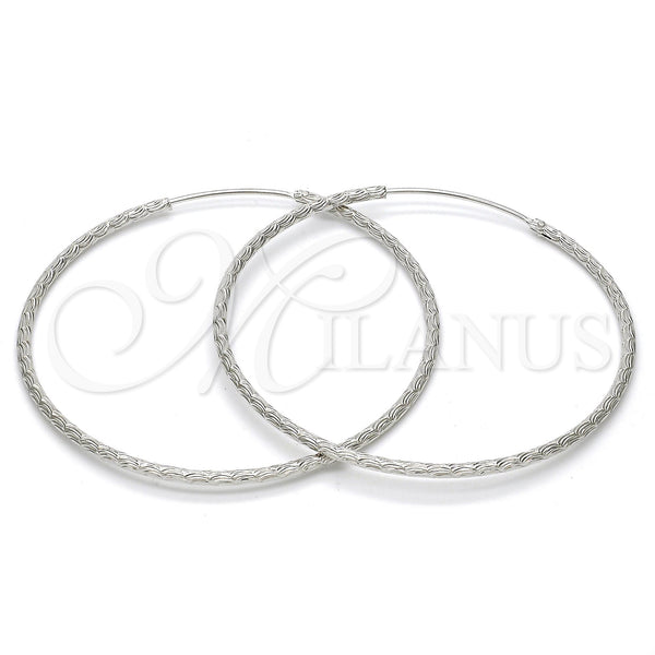 Sterling Silver Hoop Earrings — Large Hoop Diamond Cutting 02. — main product view — SKU 115080 | Plata 925 aretes de aro — Large Hoop Diamond Cutting 02. — SKU 115080
