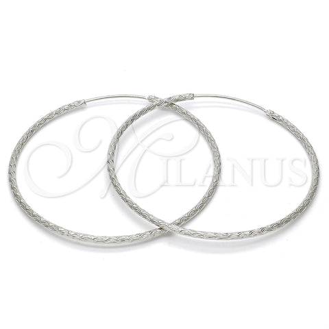 Sterling Silver Large Hoop, Diamond Cutting Finish, Rhodium Finish, 02.285.0001.55