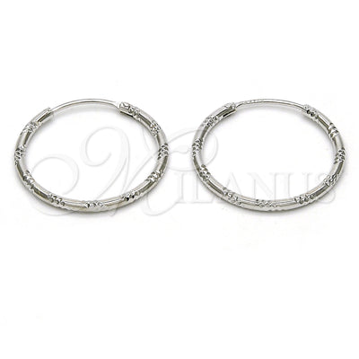 Sterling Silver Hoop Earrings — Small Hoop Diamond Cutting 02. for wholesale, main product view