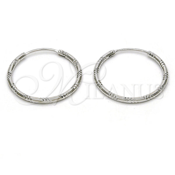 Sterling Silver Hoop Earrings — Small Hoop Diamond Cutting 02. — main product view — SKU 115083 | Plata 925 aretes de aro — Small Hoop Diamond Cutting 02. — SKU 115083
