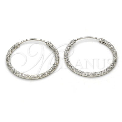 Sterling Silver Hoop Earrings — Small Hoop Diamond Cutting 02. for wholesale, main product view