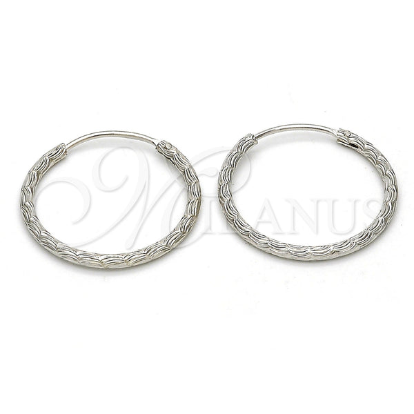 Sterling Silver Hoop Earrings — Small Hoop Diamond Cutting 02. — main product view — SKU 115084 | Plata 925 aretes de aro — Small Hoop Diamond Cutting 02. — SKU 115084