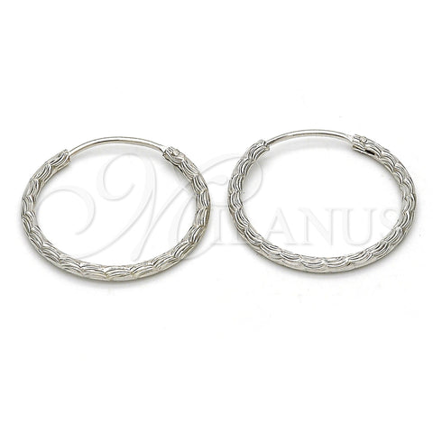 Sterling Silver Small Hoop, Diamond Cutting Finish, Rhodium Finish, 02.285.0001.25