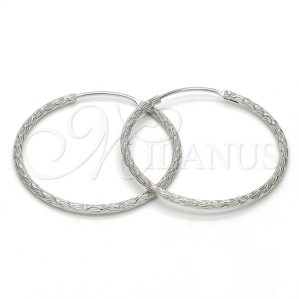 Sterling Silver Medium Hoop, Diamond Cutting Finish, Rhodium Finish, 02.285.0001.35