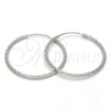 Sterling Silver Medium Hoop, Diamond Cutting Finish, Rhodium Finish, 02.285.0001.35