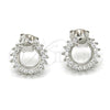 Sterling Silver Stud Earring, Star Design, with White Cubic Zirconia, Polished, Rhodium Finish, 02.285.0005 for wholesale, additional product view 4