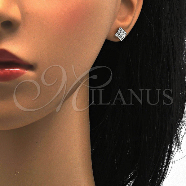Sterling Silver Ring — Stud Earring with White Cubic Zirconia Polished 02. — alternate product view — SKU 115096 | Plata 925 anillo — Stud Earring with blanco Cubic Zirconia pulido 02. — SKU 115096