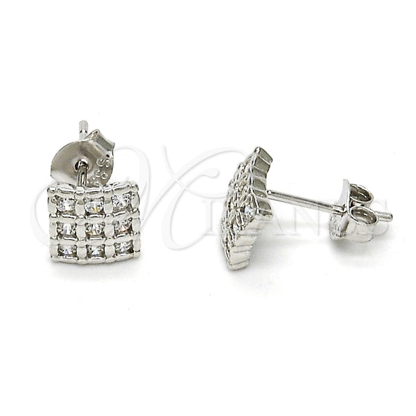 Sterling Silver Ring — Stud Earring with White Cubic Zirconia Polished 02. — main product view — SKU 115096 | Plata 925 anillo — Stud Earring with blanco Cubic Zirconia pulido 02. — SKU 115096