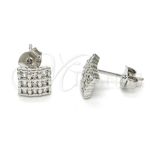 Sterling Silver Ring — Stud Earring with White Cubic Zirconia Polished 02. — main product view — SKU 115096 | Plata 925 anillo — Stud Earring with blanco Cubic Zirconia pulido 02. — SKU 115096