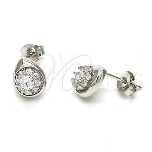 Sterling Silver Ring — Stud Earring Teardrop Design with White Cubic Zirconia — main product view — SKU 115097 | Plata 925 anillo — Stud Earring Teardrop diseño with blanco Cubic Zirconia — SKU 115097