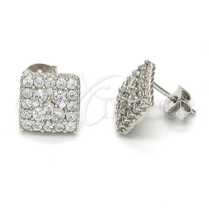 Sterling Silver Ring — Stud Earring Flower Design with White Cubic Zirconia — main product view — SKU 115099 | Plata 925 anillo — Stud Earring flor diseño with blanco Cubic Zirconia — SKU 115099
