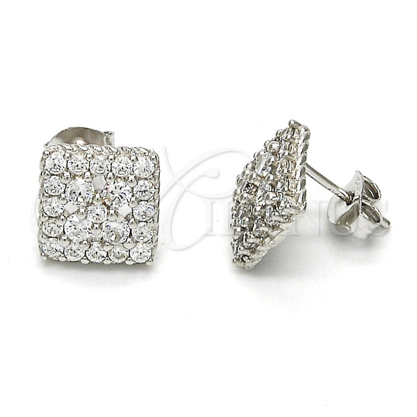 Sterling Silver Ring — Stud Earring Flower Design with White Cubic Zirconia — main product view — SKU 115099 | Plata 925 anillo — Stud Earring flor diseño with blanco Cubic Zirconia — SKU 115099