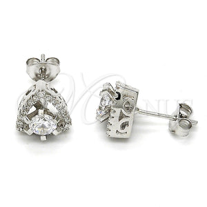 Sterling Silver Ring — Stud Earring with White Cubic Zirconia and White — main product view — SKU 115100 | Plata 925 anillo — Stud Earring with blanco Cubic Zirconia and blanco — SKU 115100