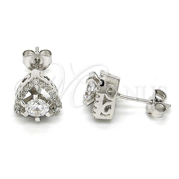Sterling Silver Ring — Stud Earring with White Cubic Zirconia and White — main product view — SKU 115100 | Plata 925 anillo — Stud Earring with blanco Cubic Zirconia and blanco — SKU 115100