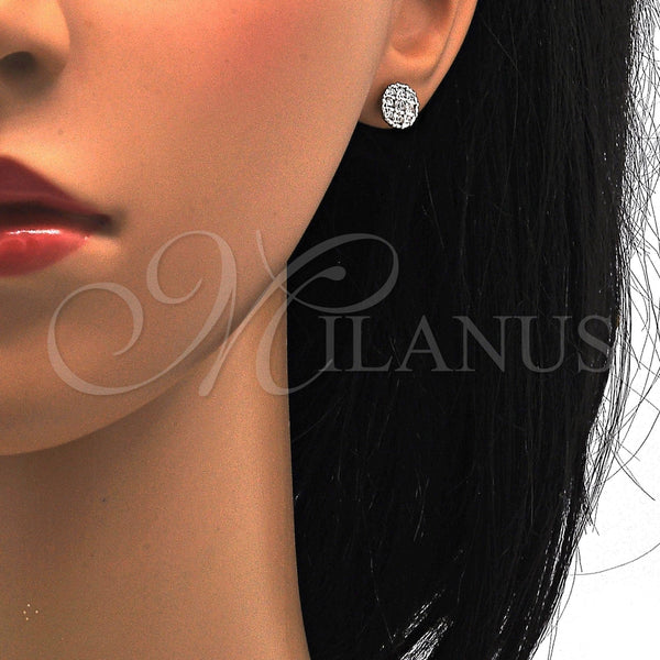 Sterling Silver Ring — Stud Earring with White Cubic Zirconia Polished 02. — alternate product view — SKU 115101 | Plata 925 anillo — Stud Earring with blanco Cubic Zirconia pulido 02. — SKU 115101