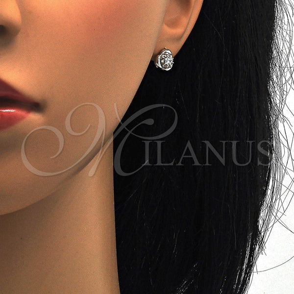 Sterling Silver Ring — Stud Earring with White Cubic Zirconia Polished 02. — alternate product view — SKU 115102 | Plata 925 anillo — Stud Earring with blanco Cubic Zirconia pulido 02. — SKU 115102
