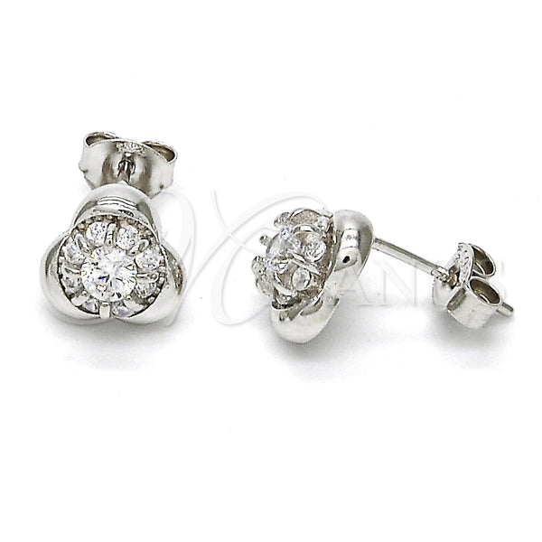 Sterling Silver Ring — Stud Earring with White Cubic Zirconia Polished 02. — main product view — SKU 115102 | Plata 925 anillo — Stud Earring with blanco Cubic Zirconia pulido 02. — SKU 115102